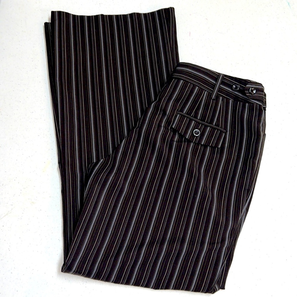 Studio 1940 Ladies Brown & Cream Striped Dress Pants